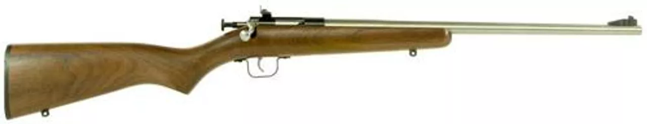 Keystone Crickett 22LR, 16.125″, Walnut Stock, Stainless Steel