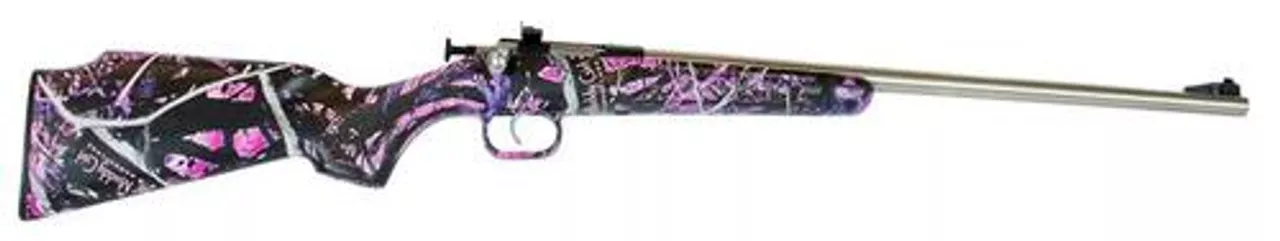Keystone Crickett 22LR, Stainless Steel / Muddy Girl Camo Stock
