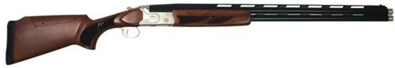 Legacy Pointer Clays Over/Under 12 Ga, 28″, 3″ Chamber, Turkish Walnut Stock, Silver Receiver