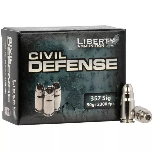 Liberty Ammunition Civil Defense 357 Sig 50 gr Hollow Point (HP) 20 Bx