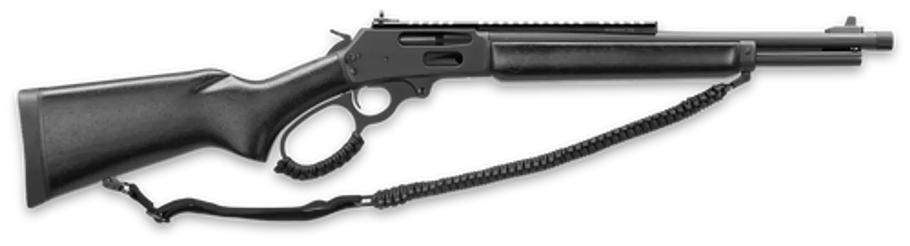 Marlin 1895 Dark Series 45-70 Govt 16″ Threaded Barrel, Black Matte Finish, Black Webbed Stock, XS Rail