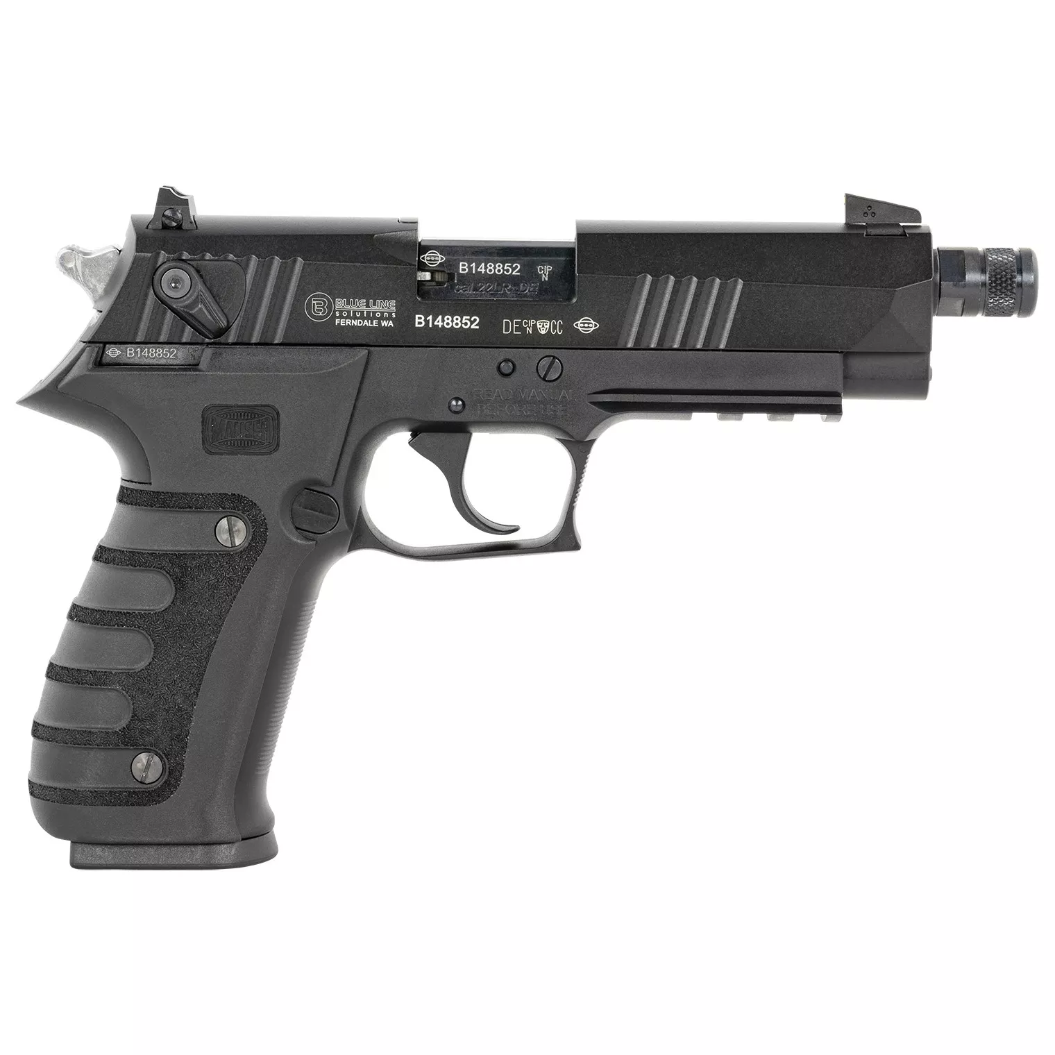 Mauser Rimfire 4010102 M20 22 LR 10+1 4.75” Black Steel Threaded Barrel, Black Serrated Slide, Black Aluminum Frame w/Picatinny Rail, Ambidextrous
