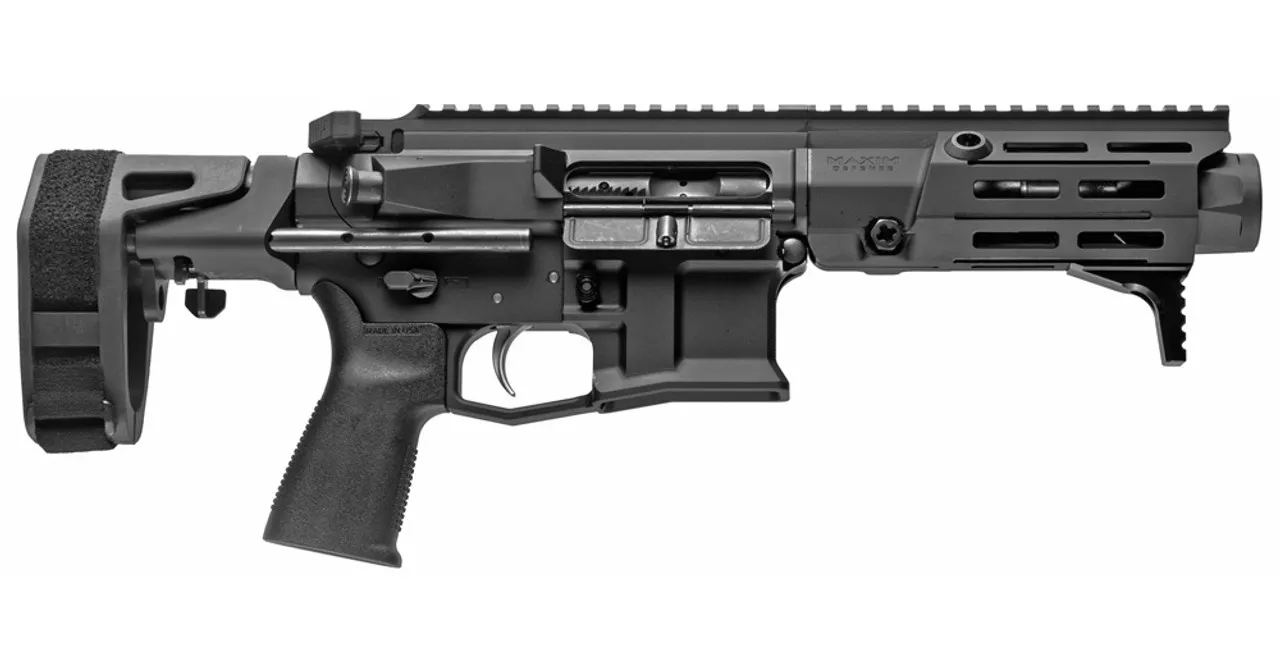 Maxim PDX AR-15 Pistol 5.56/223, 5.5″ Barrel, Hate Brake, Black, PDW Brace, 20rd Mag