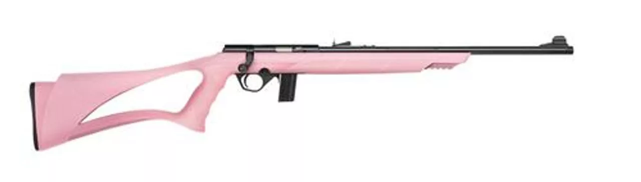Mossberg 802 Plinkster Bolt 22LR 18″ Barrel, Pink Synthetic Sport Grip Stock Blued, 10rd