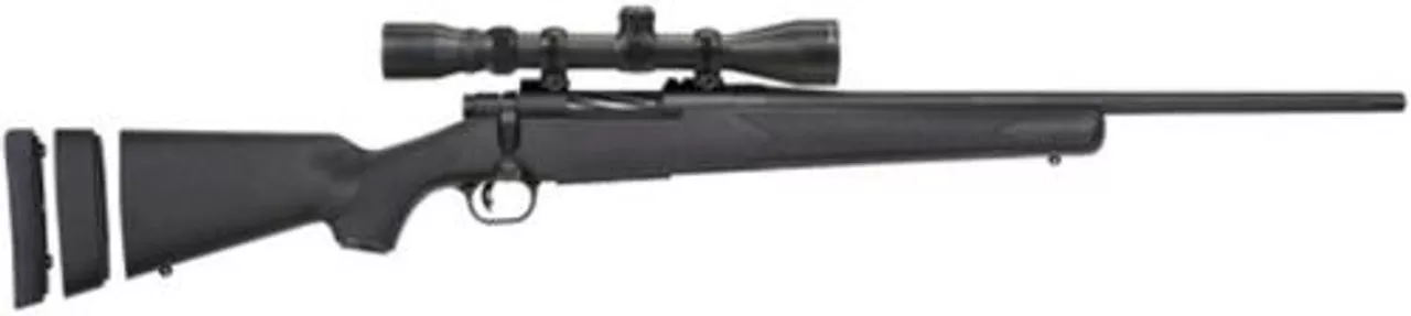 Mossberg Patriot Super Bantam 7mm-08 Remington 20″ Fluted Barrel Matte Blue Finish Adjustable LOP Black Synthetic Stock 5rd With 3-9x40mm Riflescope