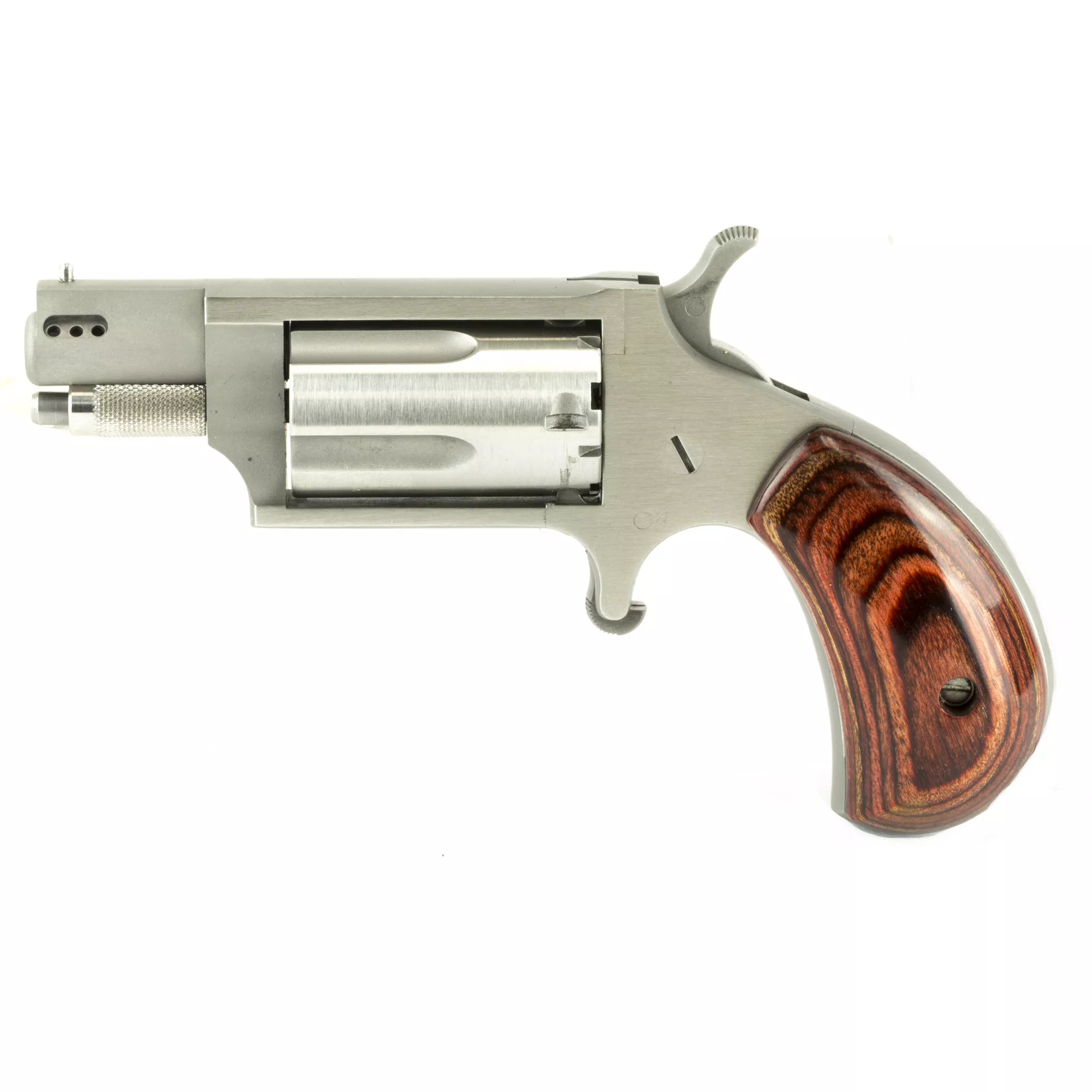 NAA 22MSP Mini-Revolver 22 Mag 5rd 1.13” Ported Stainless Barrel & Cylinder & Barrel Rosewood Birdhead Grip