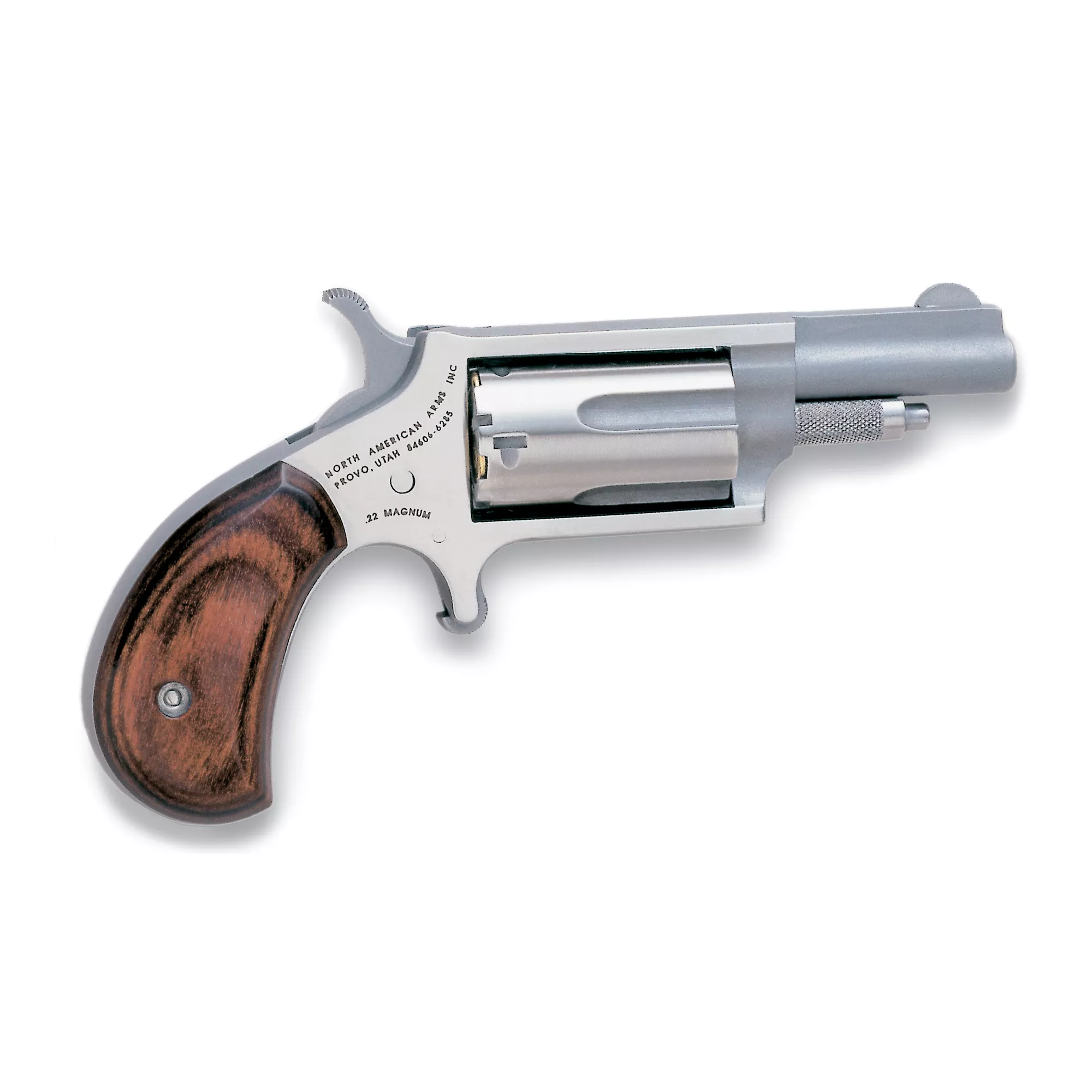 NAA Mini-Revolver 22 Mag 5rd 1.63” Stainless Steel Rosewood Grip