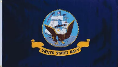 Navy2 Sided Embroidered Flag 3 x 5