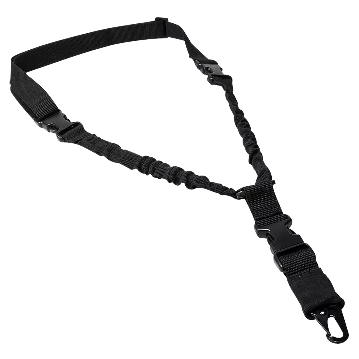 NcStar ADBS1PB Single Point Sling Deluxe Black Nylon 30”-38” Adjustable Bungee
