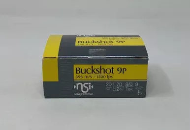 Nobel Sport Italia 20 Gauge Ammunition ANS201BK10 2-3/4″ 1 Buck 9 Pellets CASE 200 Rounds