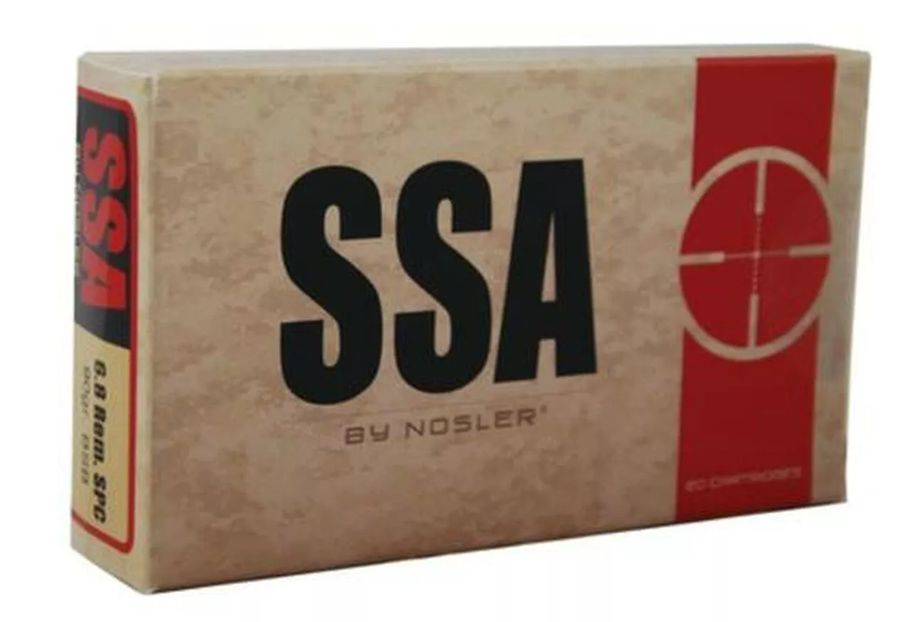 Nosler SSA Ammunition By Nosler 6.8mm SPC 90 Grain PPT Bonded