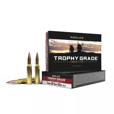 Nosler Trophy Grade 7mm-08 Remington Ammo 150 Grain Nosler AccuBond Long Range Bonded Polymer Tip Box of 20