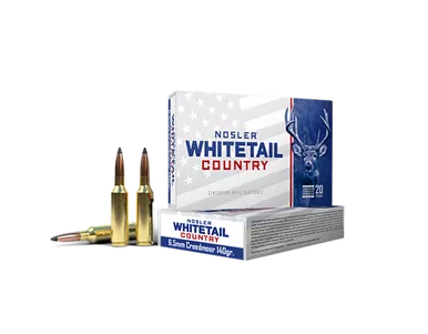 Nosler Whitetail Country 6.5 Creedmoor Ammo 140 Grain Solid Base Jacketed Soft Point Box of 20
