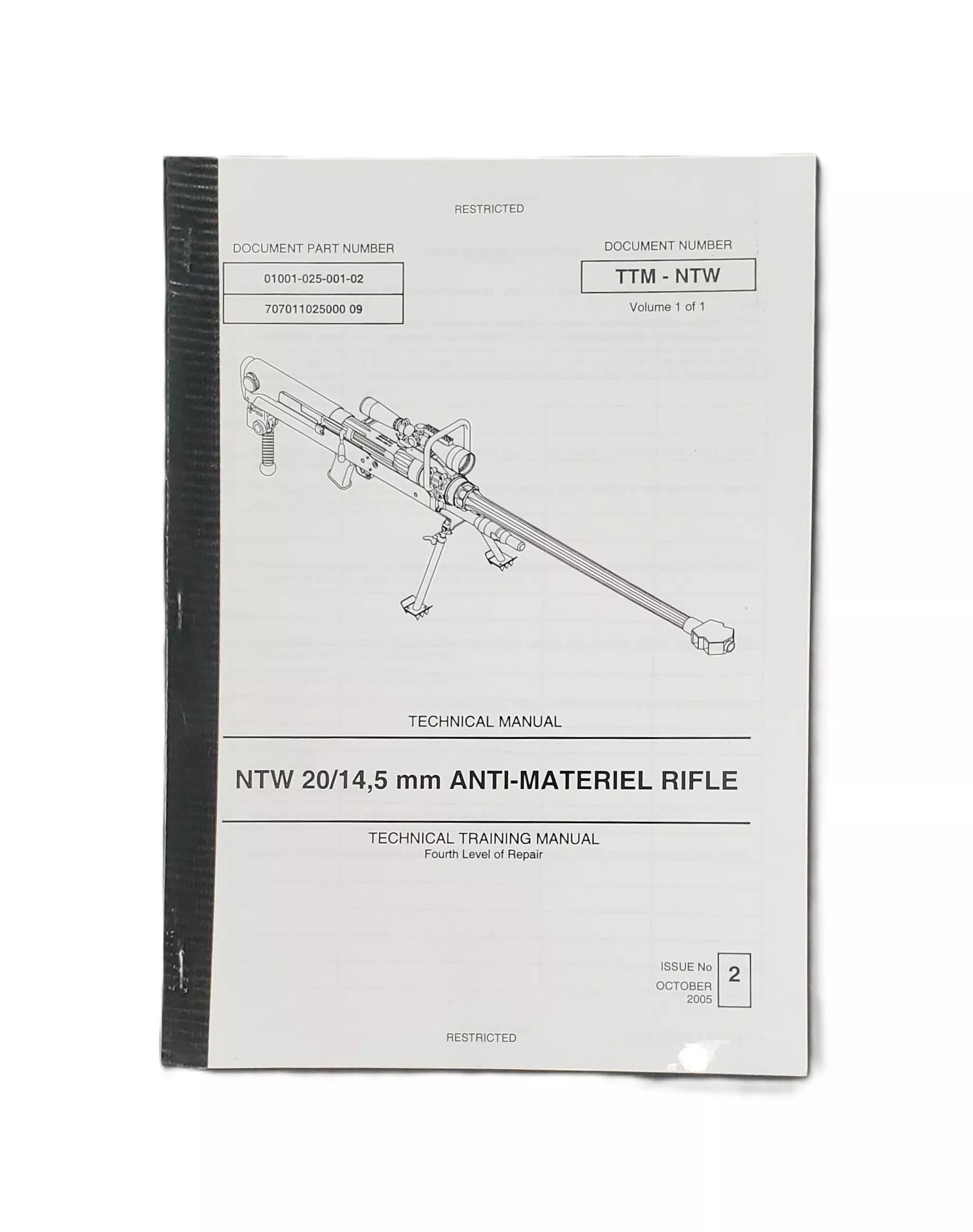 NTW 20/14.5mm Anti-Material Technical Training Manual - Fourth Level of Repair - Issue 2 - 2005