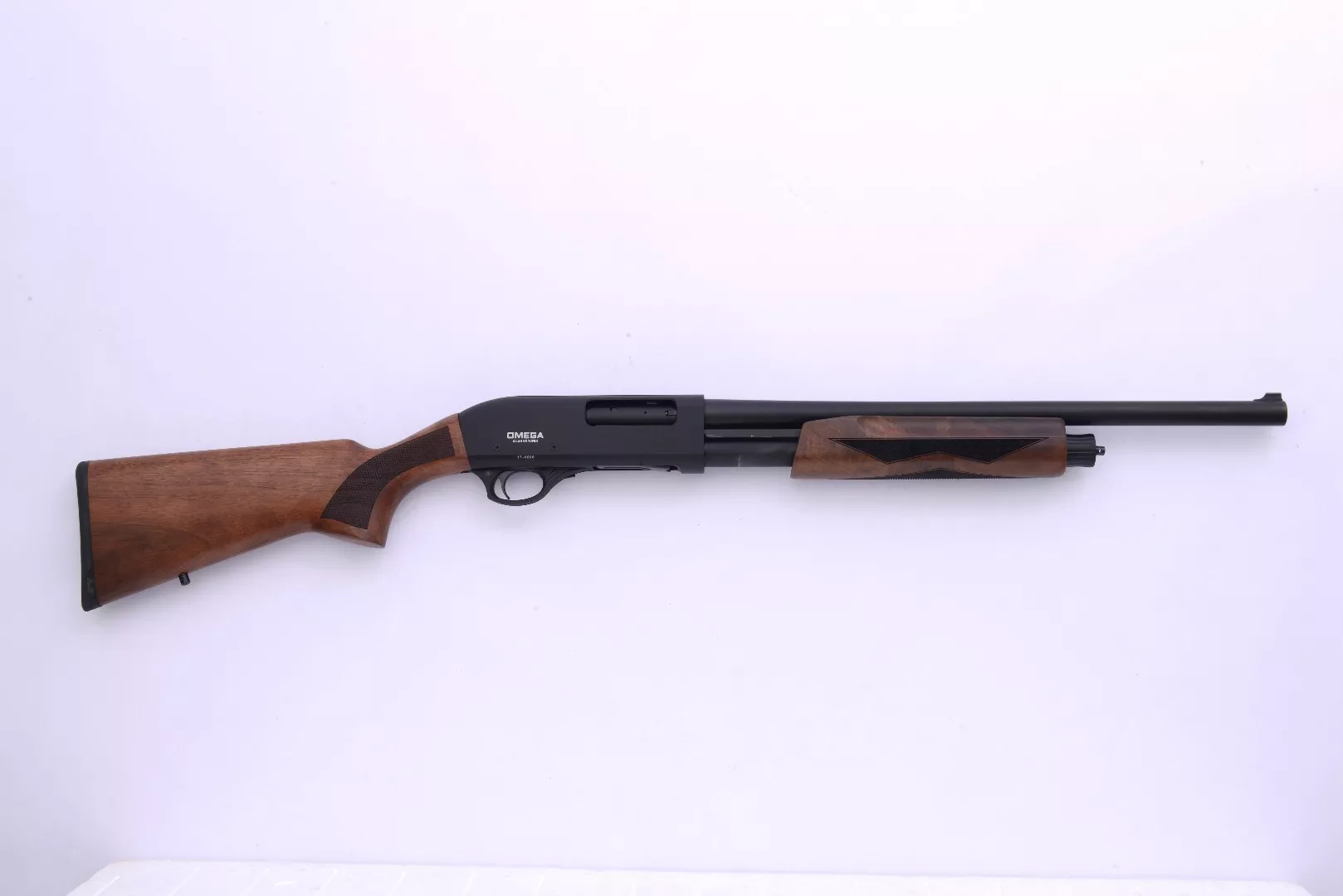 Omega P12M Black Chrome Walnut Pump Shotgun