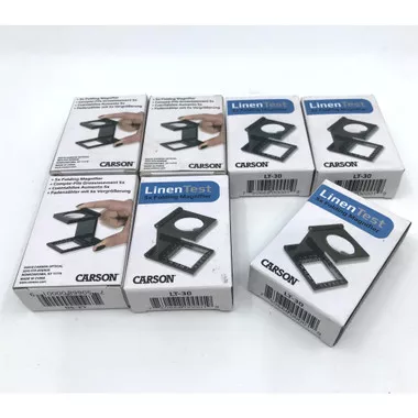 Open Box Lot Of 7 Pcs Carson Linen Test 5x Folding Magnifier LT-30
