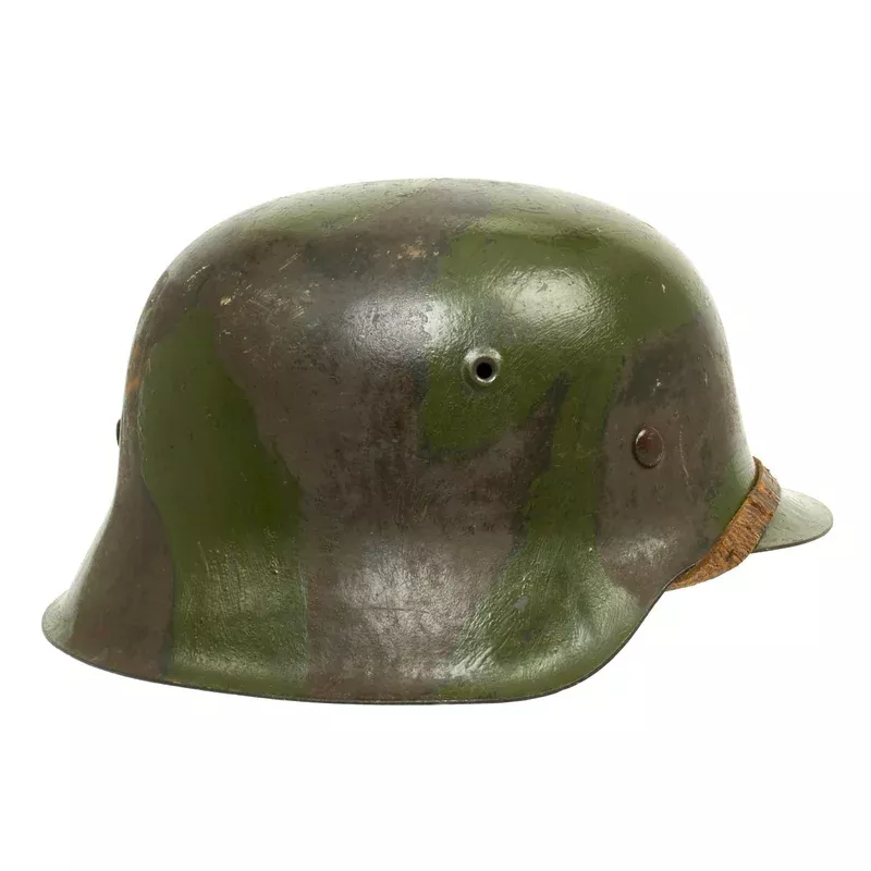 Original German WWII Camouflage M42 Helmet – hkp 66