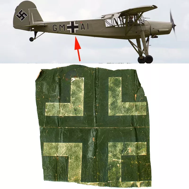 Original German WWII Fieseler Fi 156 Storch Aircraft Balkan Cross Fuselage Section