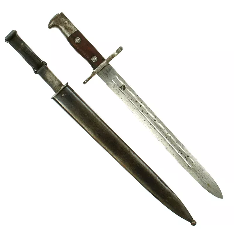Original U.S. Pre-WWI M1892 Bayonet and Scabbard for Springfield Krag-Jørgensen Rifles – dated 1901