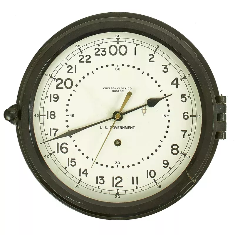 Original U.S. Vietnam War Era Minuteman Control Center 24 Hour Chelsea Clock – U.S. Government Issue