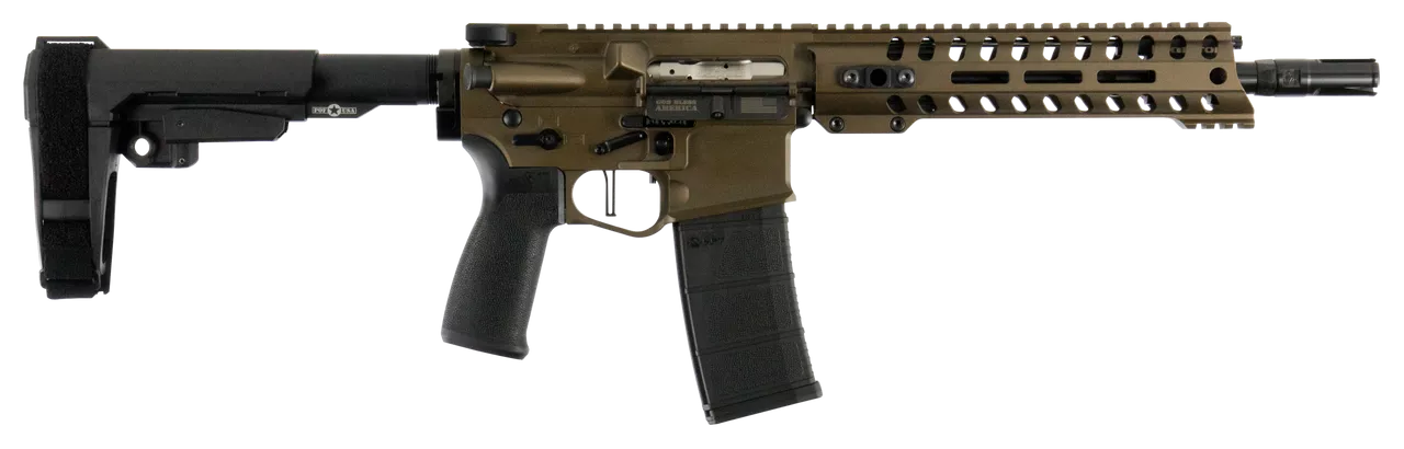 Patriot Ordnance Factory Renegade Plus 5.56x45mm NATO 10.50″ 30+1 Burnt Bronze Mission First Battlelink Stock Black Polymer Grip