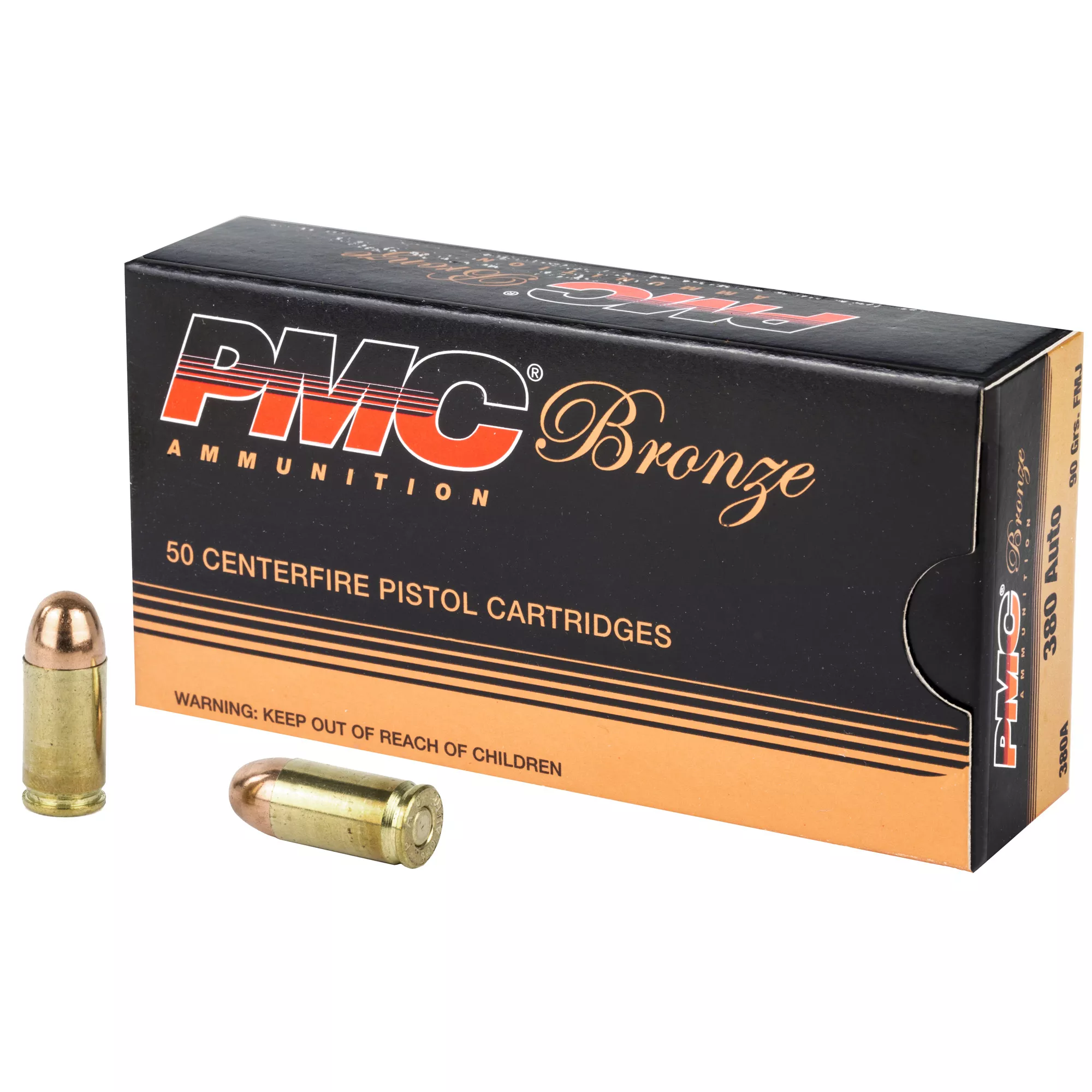PMC Bronze 380 Auto 90 grain FMJ Box of 50 Rounds 380A