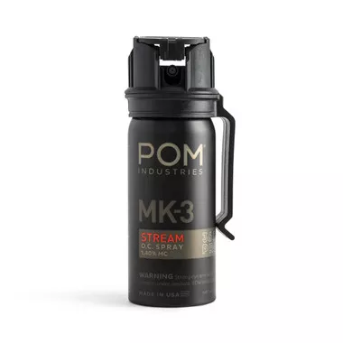 POM Black Belt Clip Pepper Spray MK3 Professional