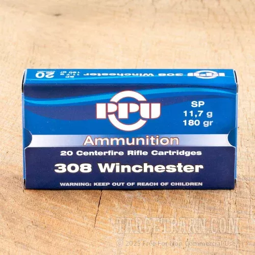 Prvi Partizan 308 Winchester Ammunition – 20 Rounds of 180 Grain SP
