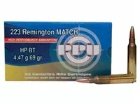 Prvi PPU 223 Rem Match Ammunition PP57 69 Grain Boat Tail Hollow Point Case Of 1000 Rounds