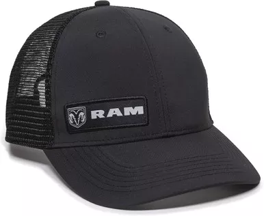 RAM Official Dodge Trucker Hat - Mesh Back Baseball Cap One Size Black