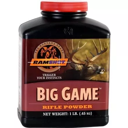 Ramshot Big Game Smokeless Rifle Powder – 1 lb Container for High-Velocity Hunting Loads
