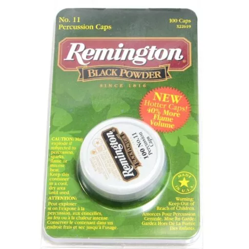 Remington #11 Percussion Caps for Muzzleloader & Black Powder Firearms