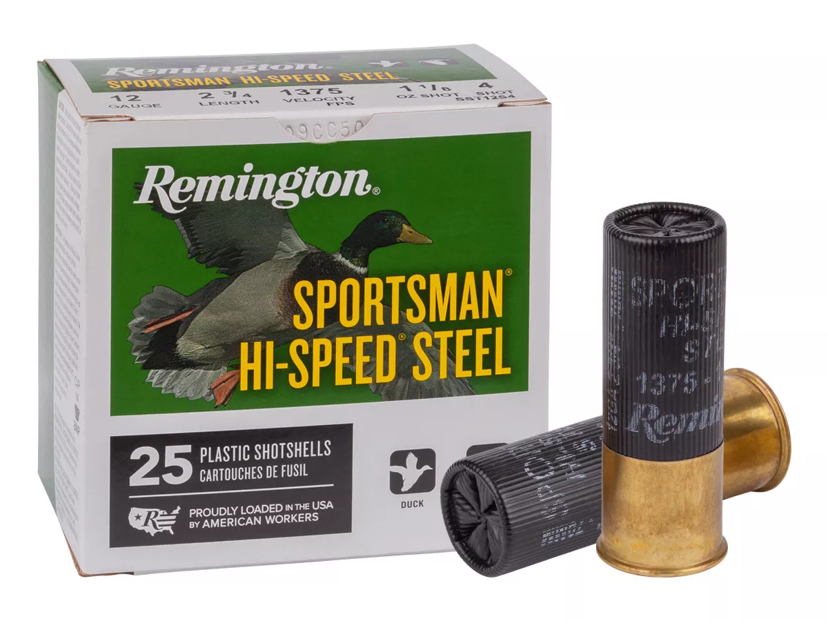 Remington 12GA Sportsman Hi-Speed Steel, 1 1/8oz, 4 Shot, 25ct