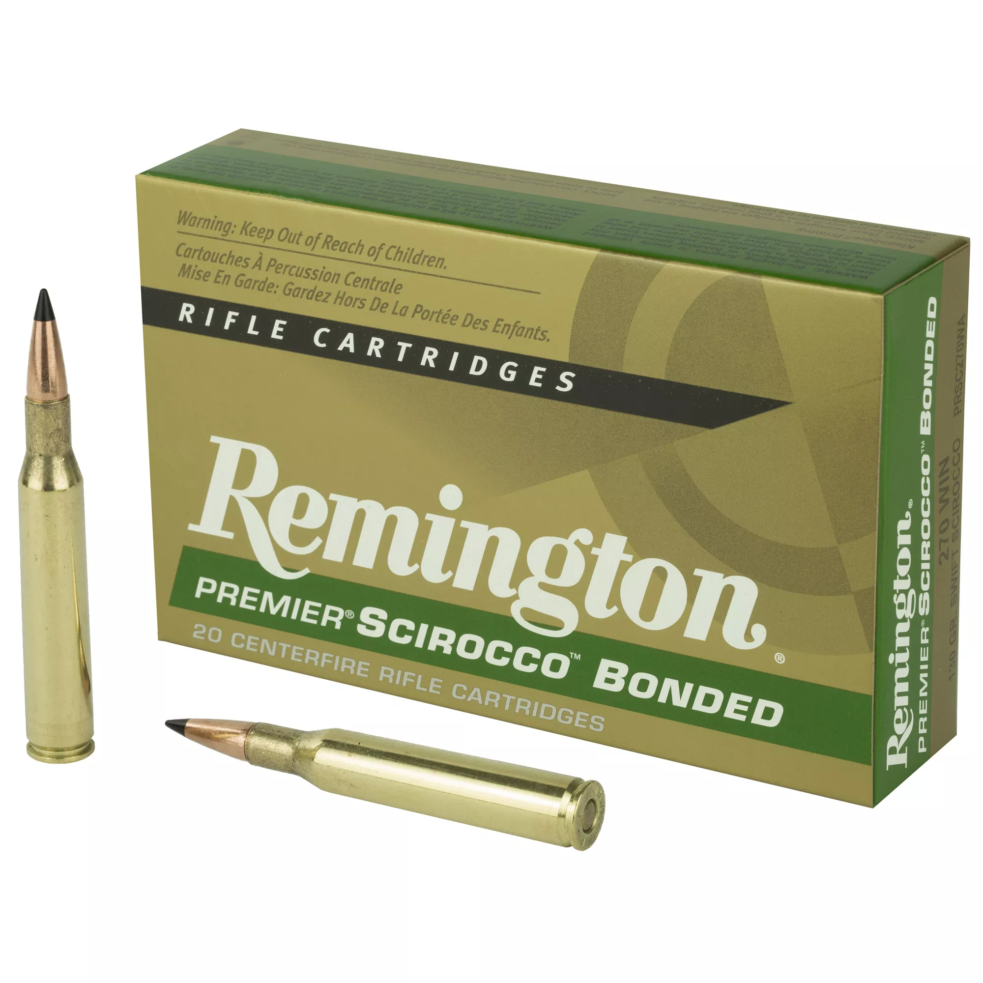 Remington Ammunition 29322 Premier Scirocco Bonded 270Win 130gr Swift Scirocco Bonded 20 Per Box/10 Case