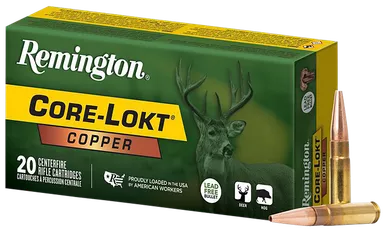 Remington Core-Lokt Copper 300 AAC Blackout Ammo 120 Grain Solid Hollow Point Lead Free Box of 20
