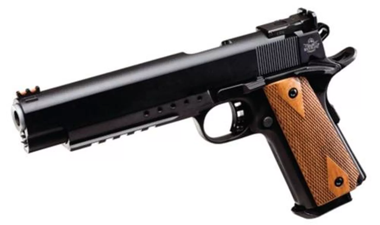Rock Island Armory Pro Match Ultra 1911A1 10mm 6″ Barrel Parkerized Finish Fiber Optic Front Sight 8rd