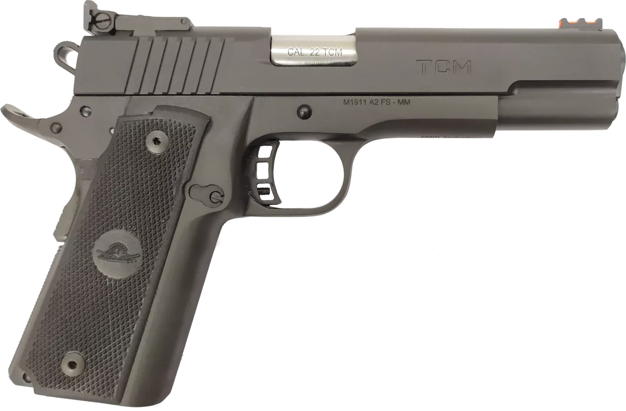 Rock Island TCM Standard FS 22TCM 1911, Full Size, 22TCM, 5″ Barrel, Fiber Optic Front/Adj Rear Sight, 17Rd Mag