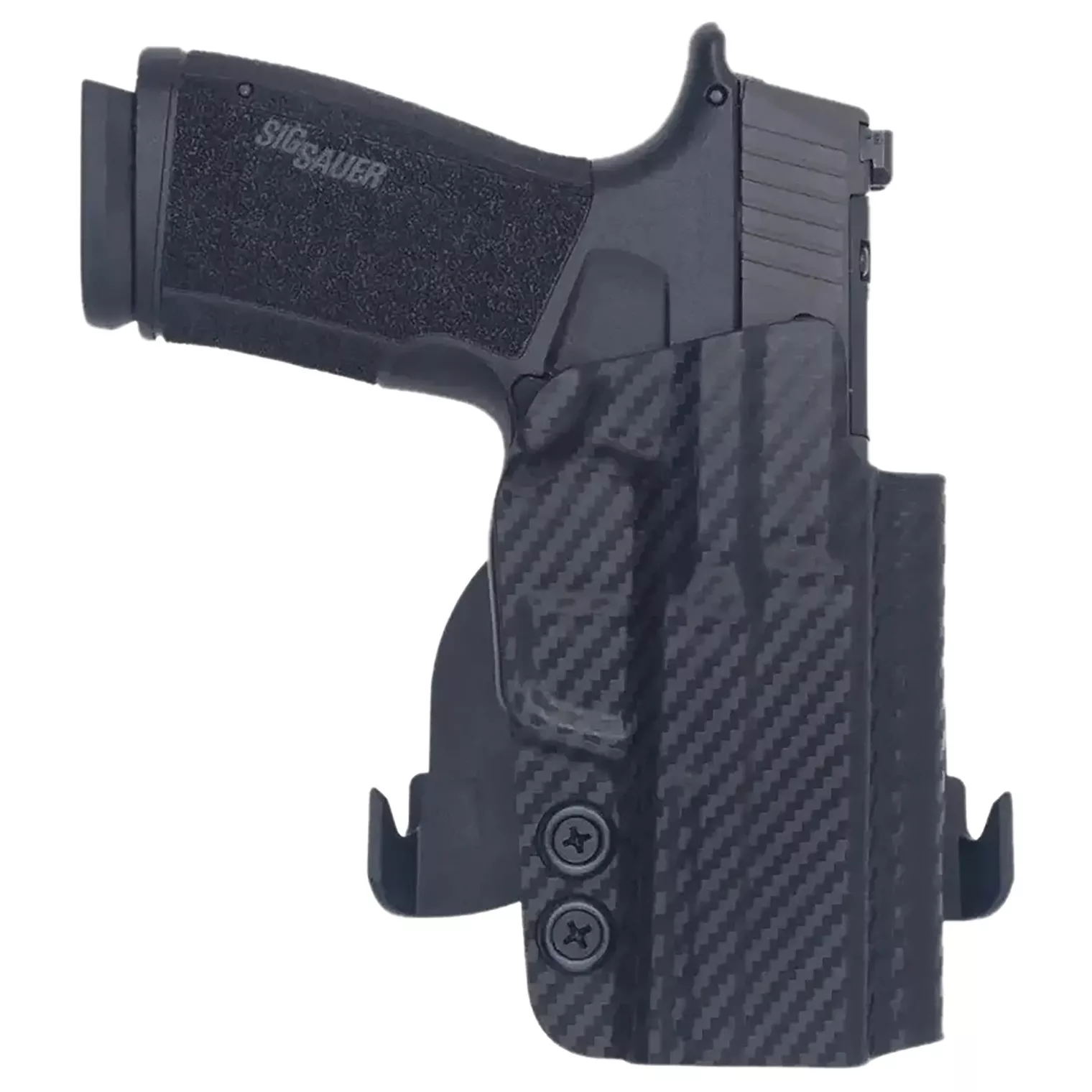 Rounded Gear SSRP365XMACROTLR7SUBCF Paddle Holster OWB Black Carbon Fiber Kydex Fits Sig P365 X Macro Right Hand