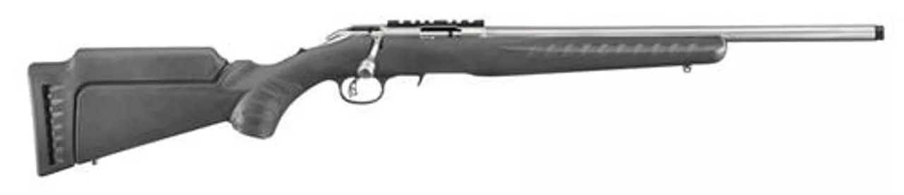Ruger American Rimfire 17 HMR 18″ Threaded Barrel Synthetic Stock SS 9 rd Mag