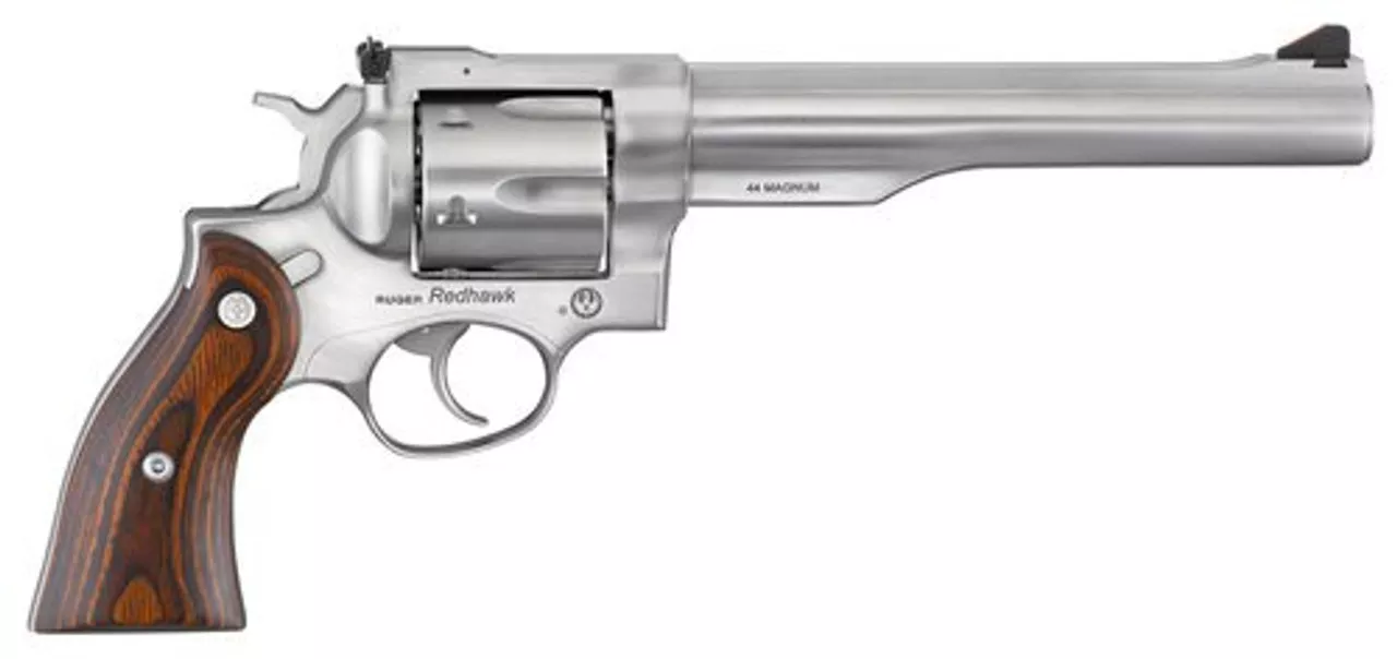 Ruger Redhawk, .44 Mag, 7.5″ Barrel, 6rd, Satin Stainless, Wood Grips