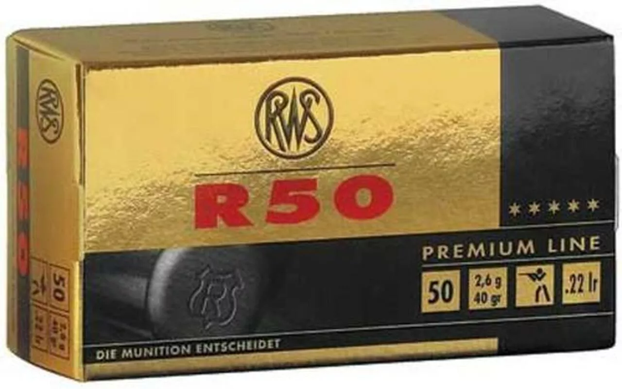 RWS R50 22LR Premium Match 40 Gr, C CLASS, 50rd Box
