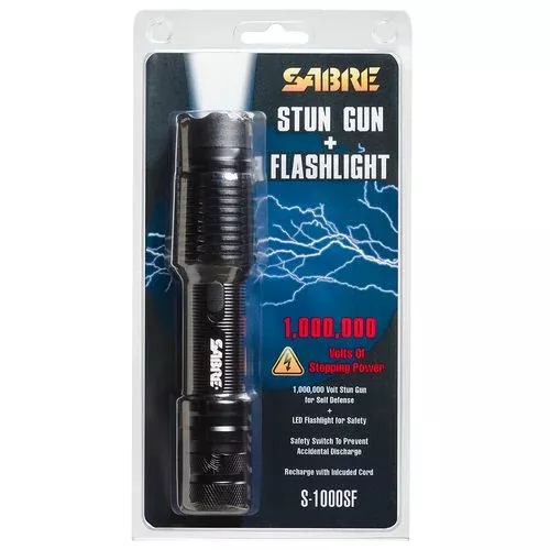 Sabre S1000SF 1 Million Volt Stun Gun/Flashlight Pocket/Belt Clip 4.05 lbs Black