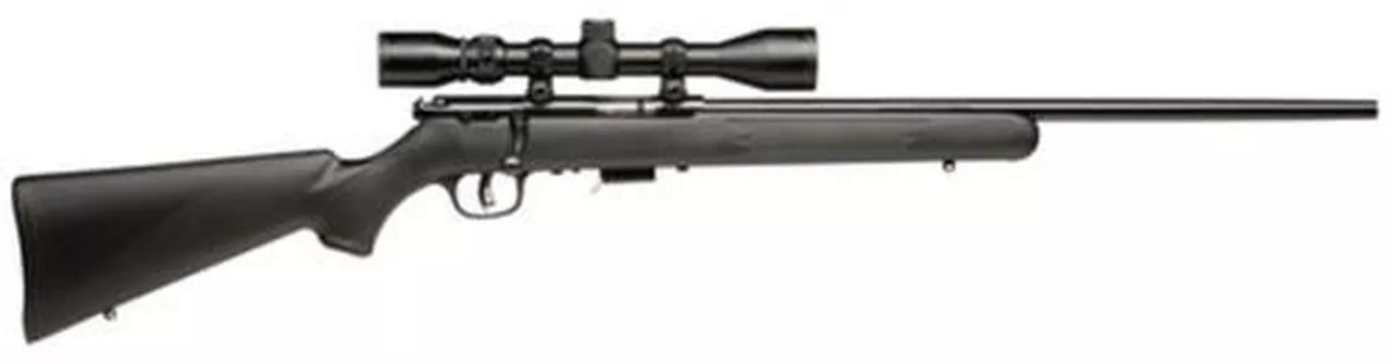 Savage 93R17 FXP with Scope Bolt 17 HMR 21″ Barrel, Synthetic Black Stock Blued, 5rd