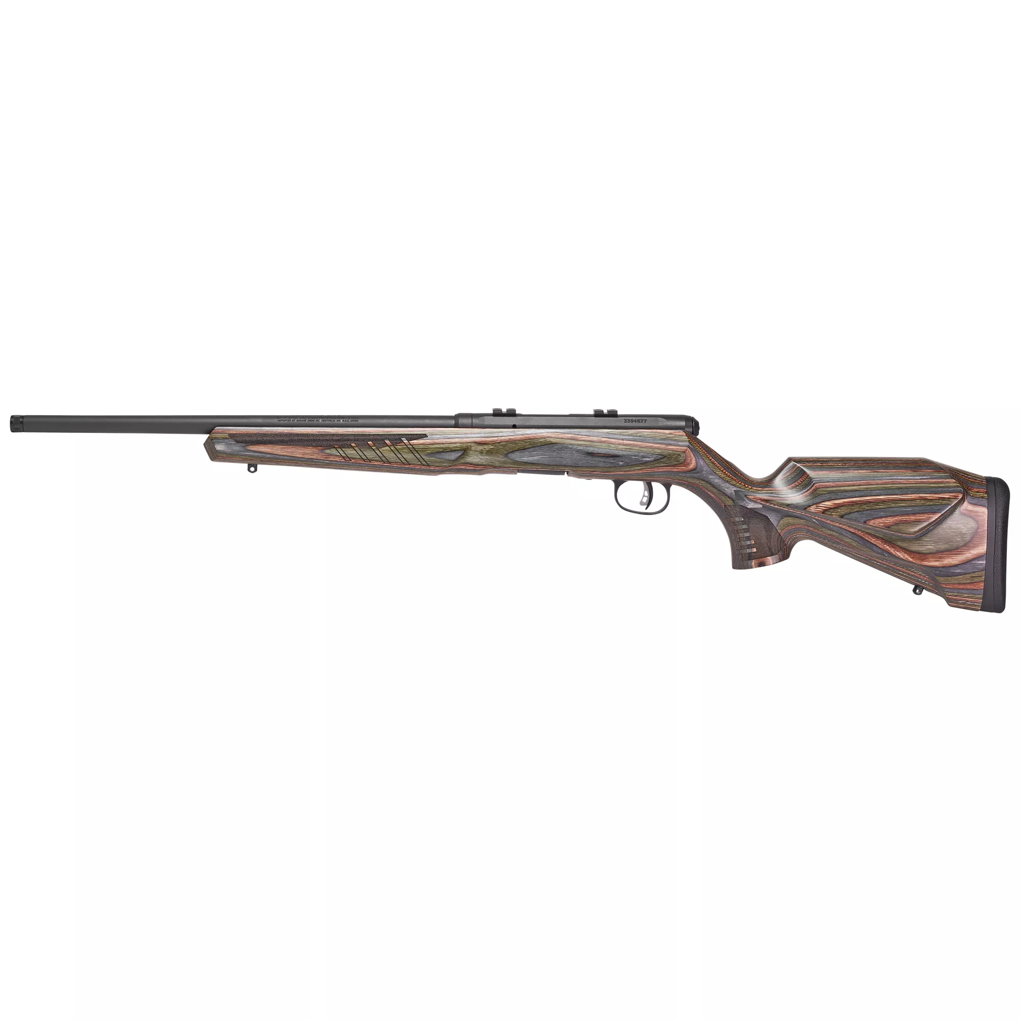 Savage Arms 70549 B22 BNS-SR Bolt Action 22 WMR Caliber with 10+1 Capacity, 18” Threaded Barrel, Matte Black Metal Finish & Timber Hardwood Matte Forest Green Laminate Stock Right Hand (Full Size)