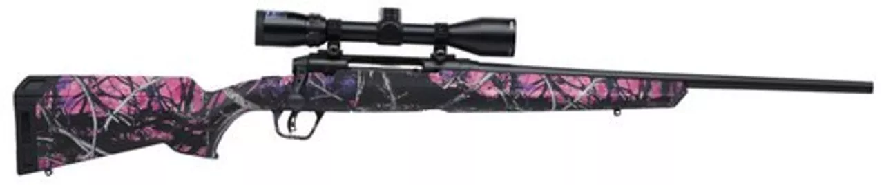 Savage Axis II XP Compact 243 Winchester, With 3X9X40 Scope, 20″ Barrel,, , Synthetic, MuddyGirl, 4 rd