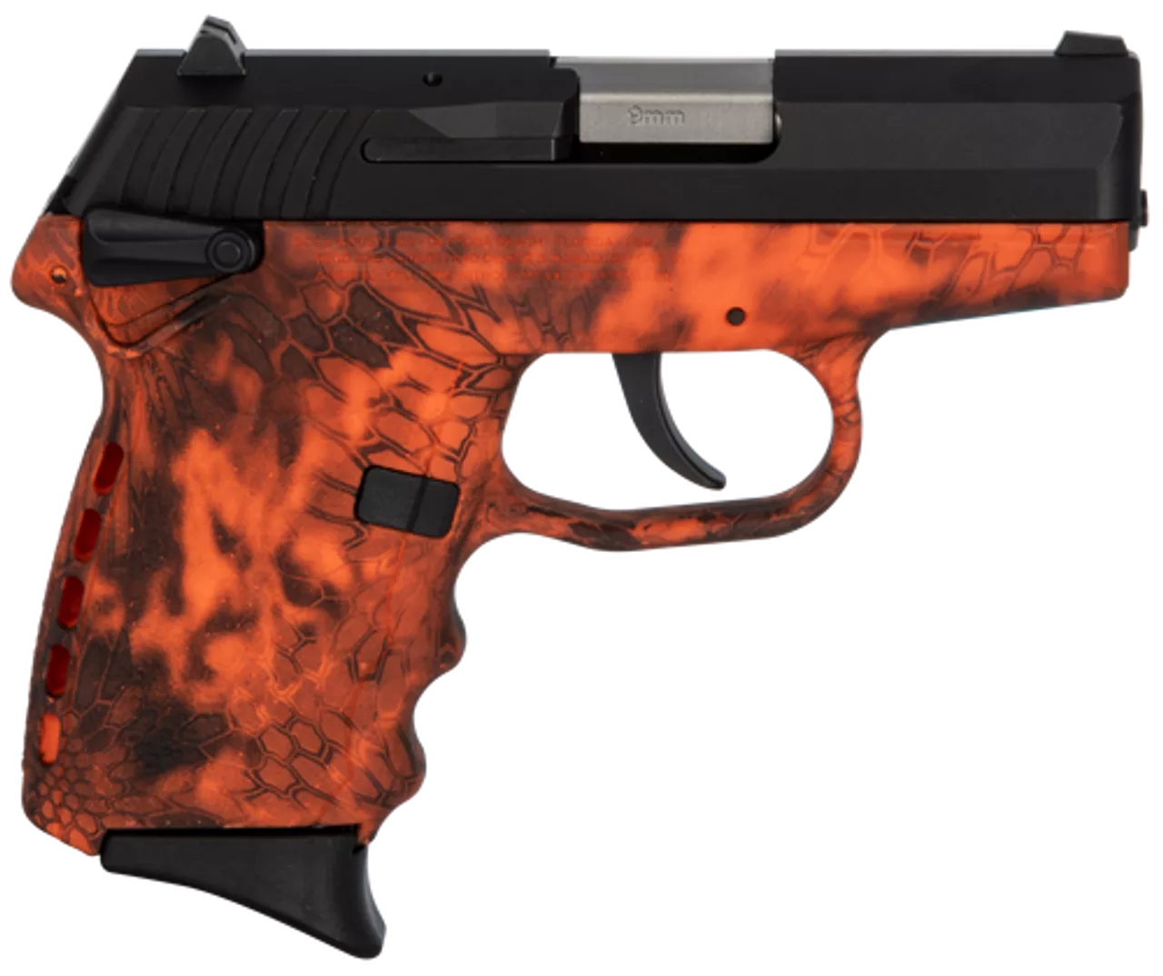 SCCY CPX-1 Carbon 9mm, 3.1″ Barrel, Kryptek Inferno Grip, Black Stainless Steel Slide, 10rd