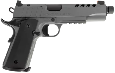 SDS Arms Night Stalker SF 10mm Pistol 5" Threaded Barrel 8+1 Round Grey Cerakote Slide Black Grips