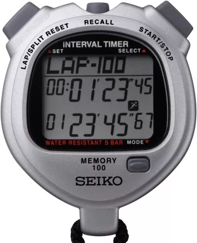 Seiko 100 Lap Dual Timer 2-Channel Countdown Split/Lap Time S057 USED