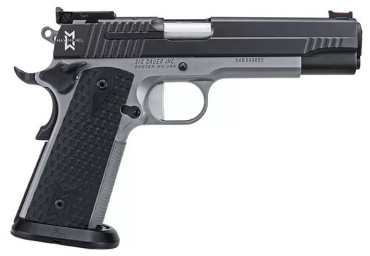 Sig 1911 Max Michel 9MM 5″ Barrel Reverse 2-Tone Adjustable Sights Black G10 Grip Ice Magwell (2) 9rd Mags