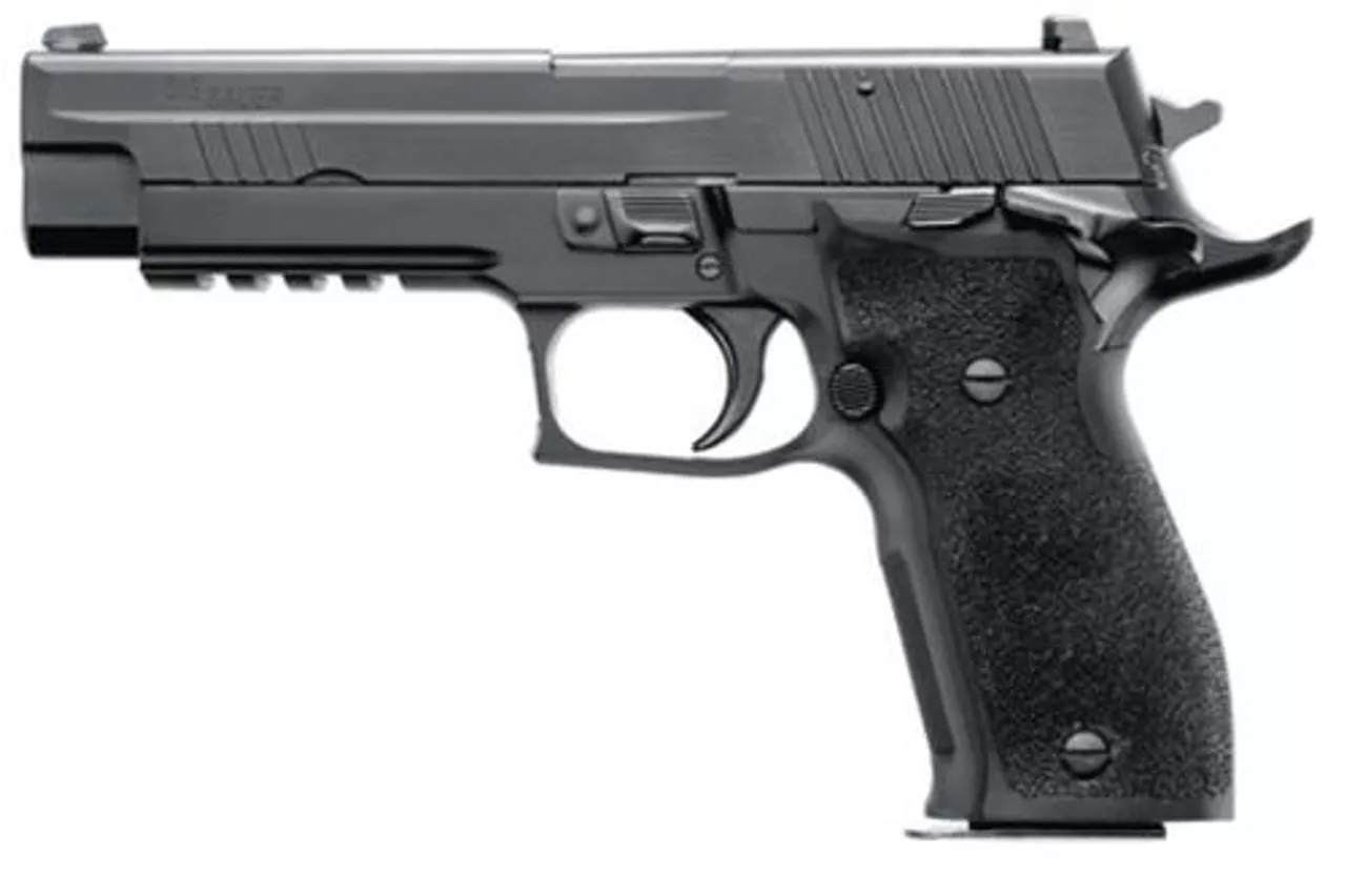 Sig P226 9MM 4.4In Nitron Black Da/Sa Siglite E2 Grip (2) 10Rd Steel MAG MA Compliant